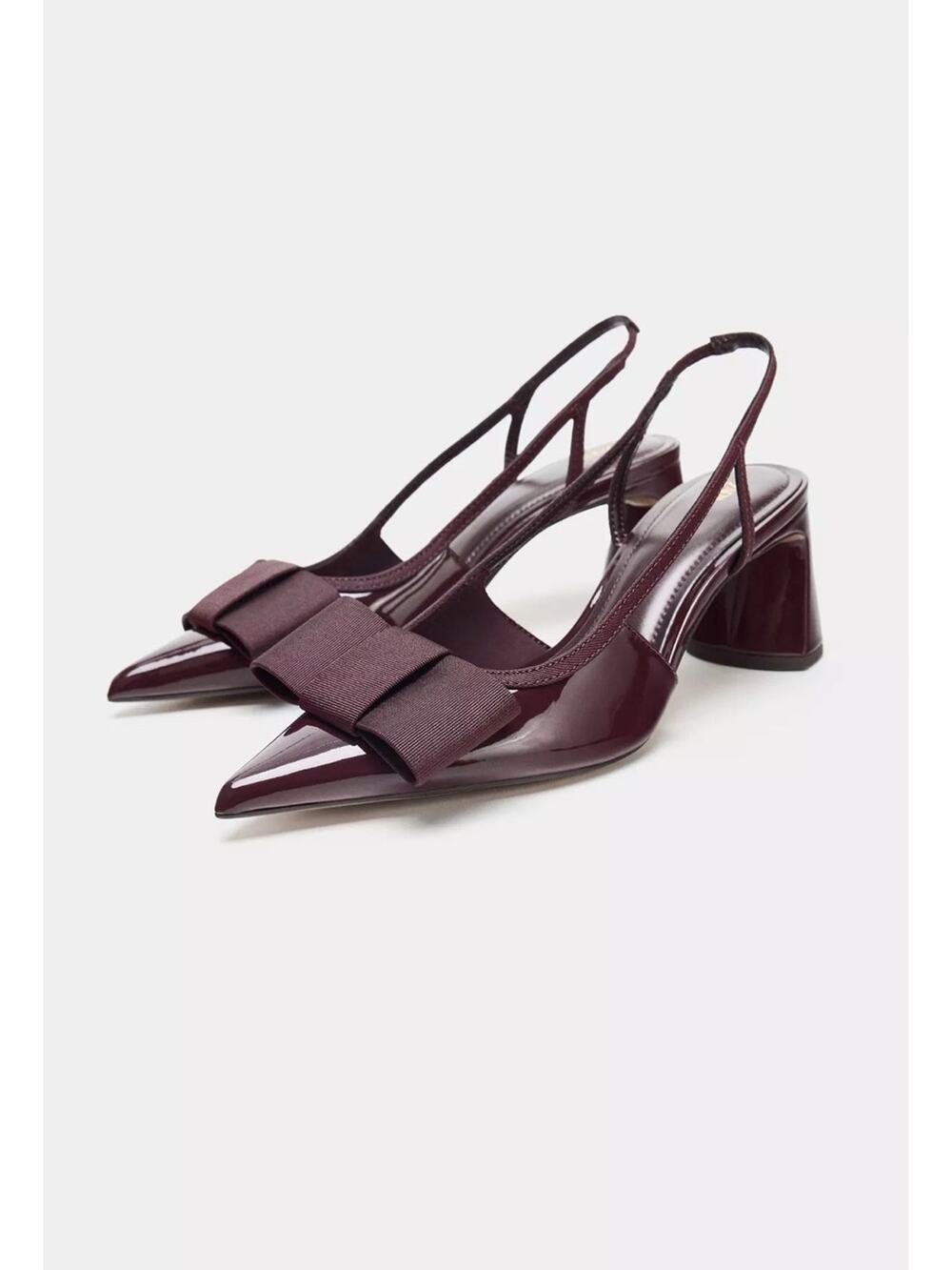 ZARA SLINGBACK HEELED SHOES WITH BOW Size 40 NEW